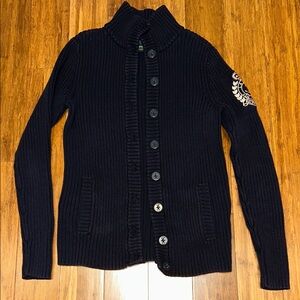 Lauren Ralph Lauren Navy Button-Up Cardigan
